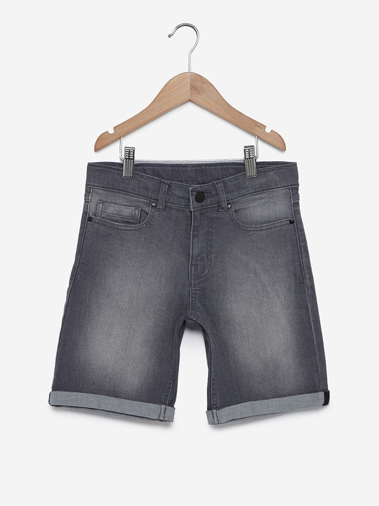 Y&F Kids Grey Denim Derek Shorts