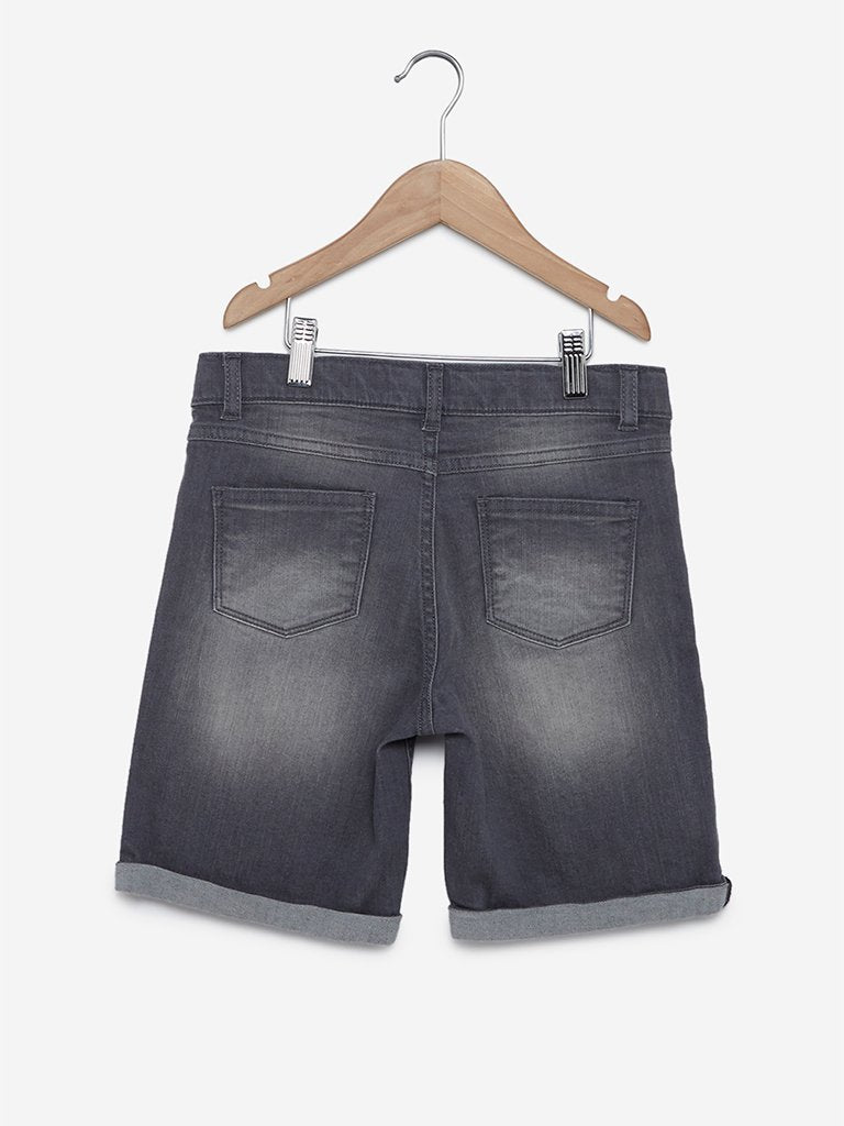 Y&F Kids Grey Denim Derek Shorts