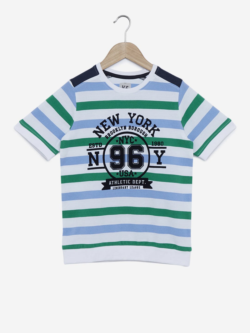 Y&F Kids White Striped Yohan T-Shirt