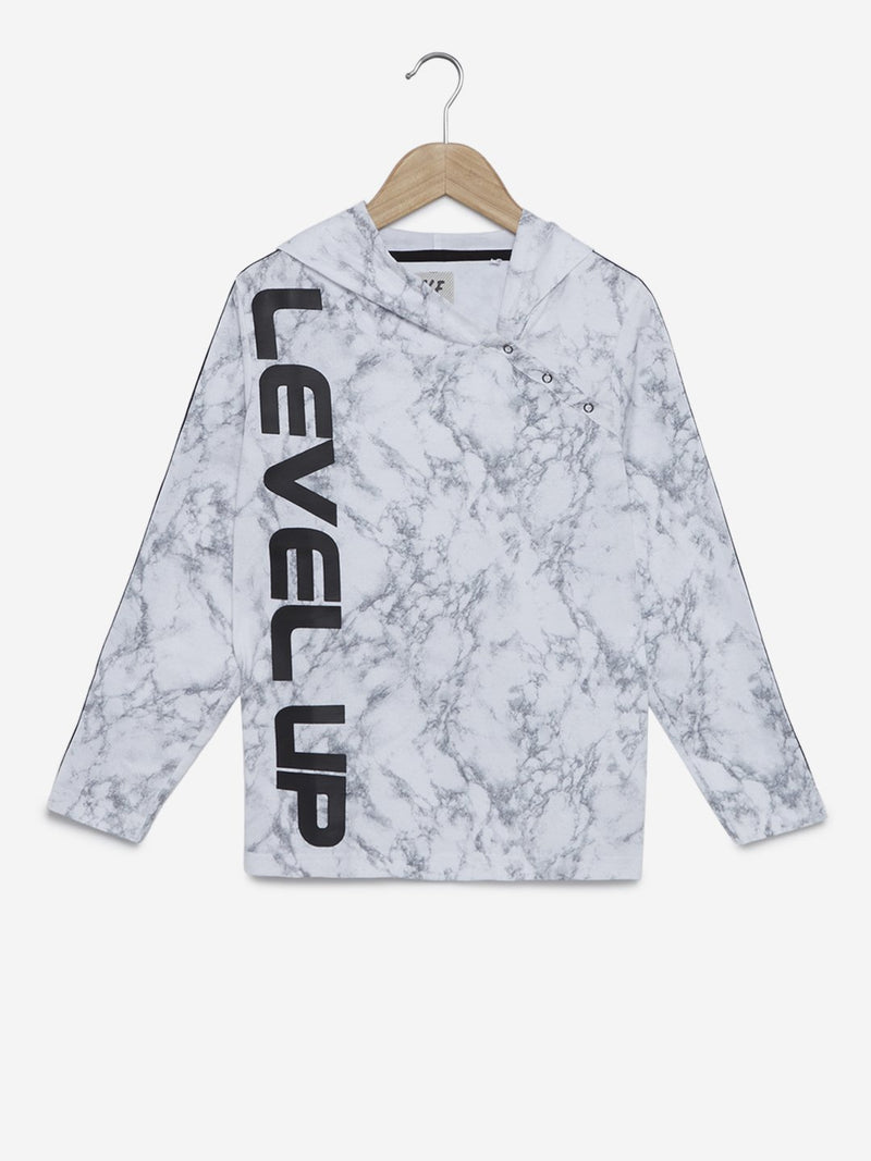 Y&F Kids White Tape-Detailed Cotton T-Shirt