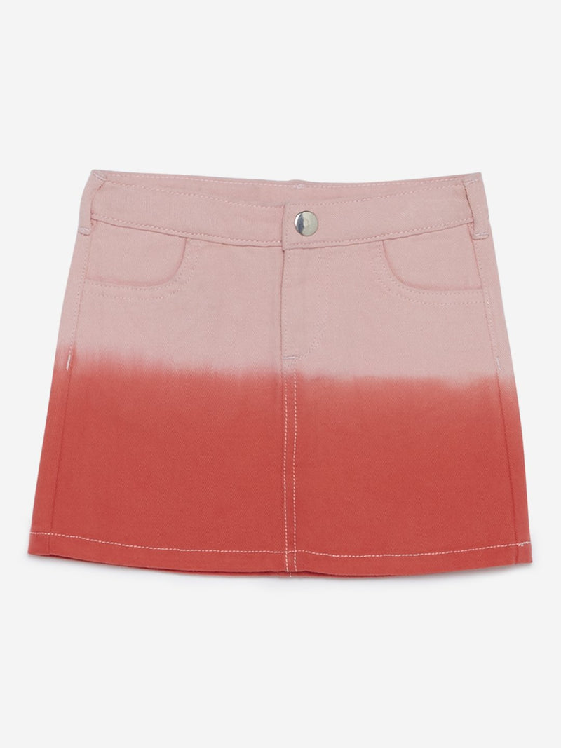 HOP Kids Peach Ombre Pattern Skirt