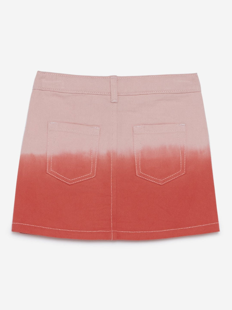 HOP Kids Peach Ombre Pattern Skirt