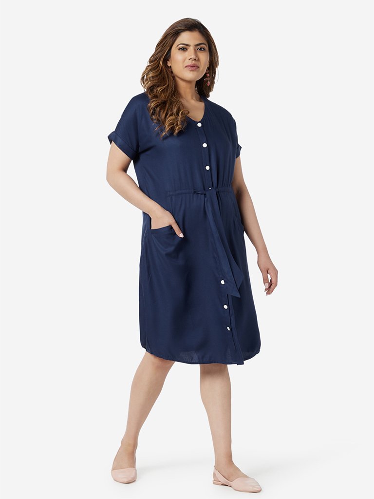 Gia Curve Navy Zink Dress