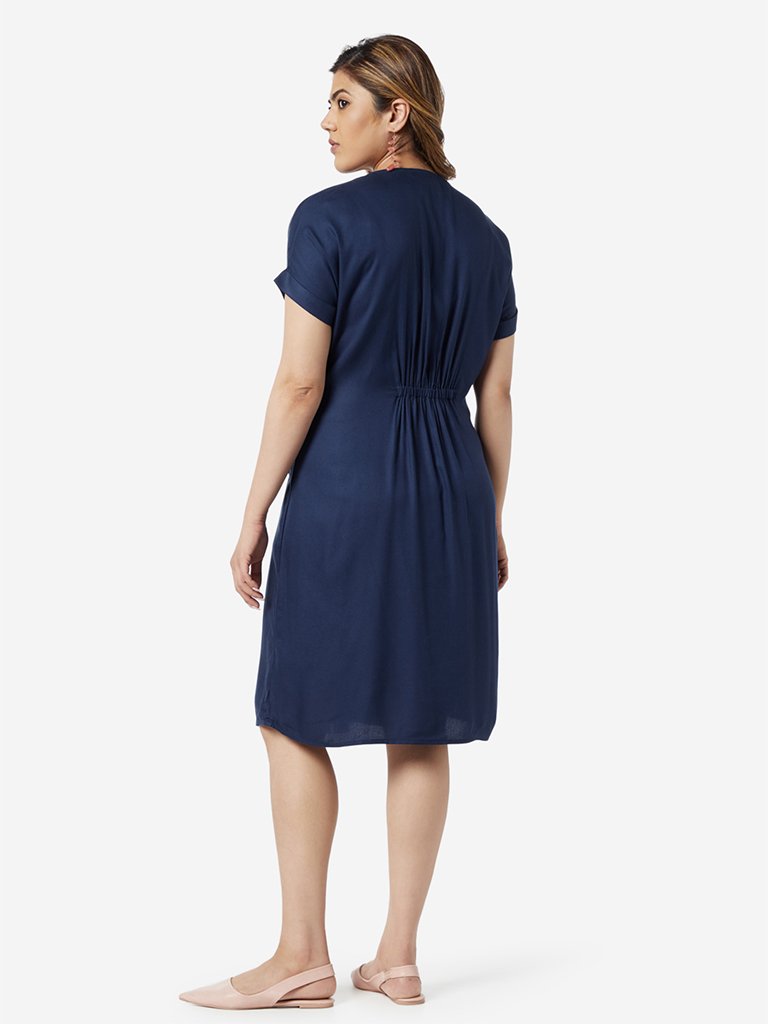 Gia Curve Navy Zink Dress