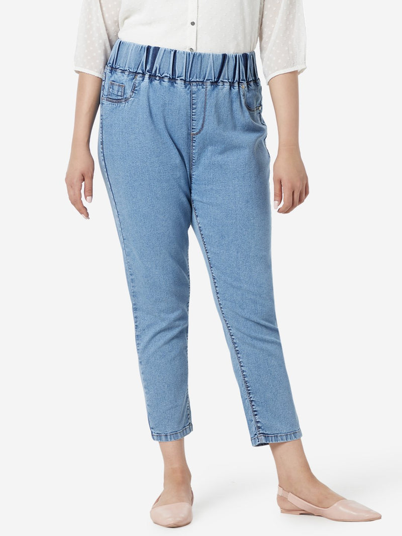 Gia Curve Light Blue Cropped Jeans