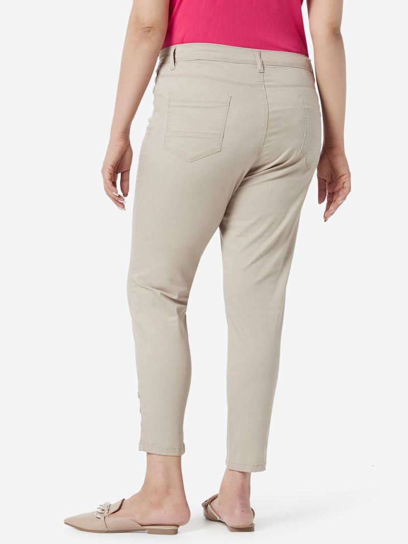 Gia Curve Beige Nikko Cropped Jeans