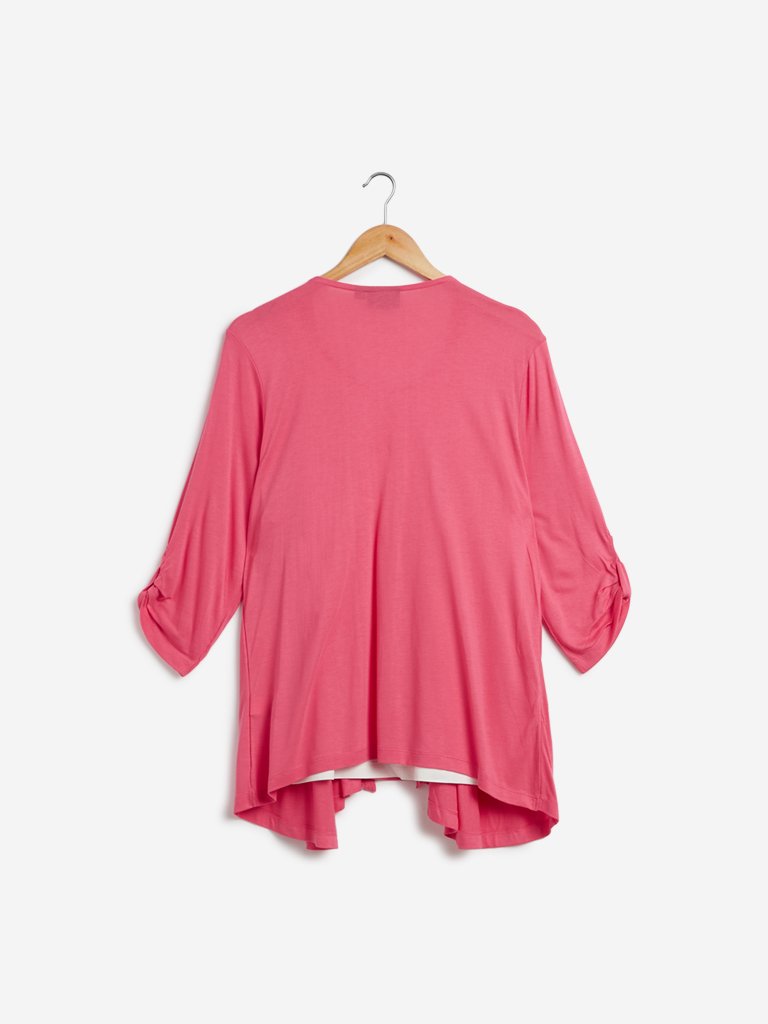 Gia Curves Pink Cut-Out Detailed Rovina Top