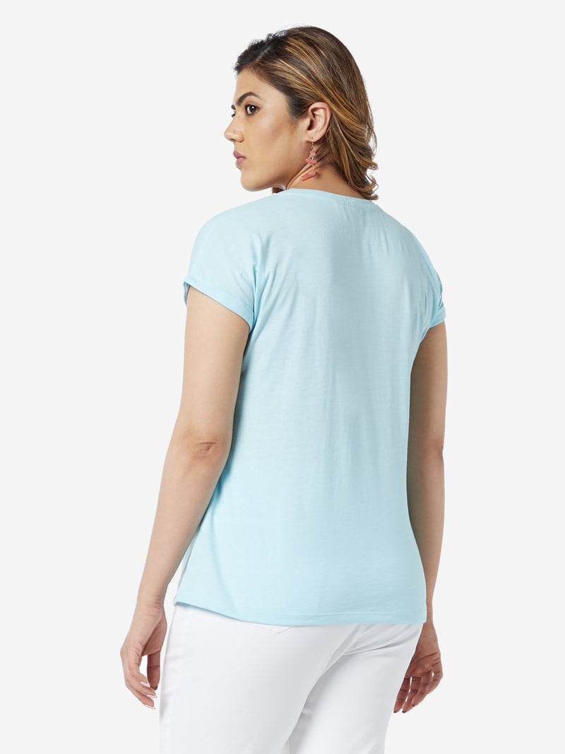 Gia Curve Aqua Printed Bella T-Shirt