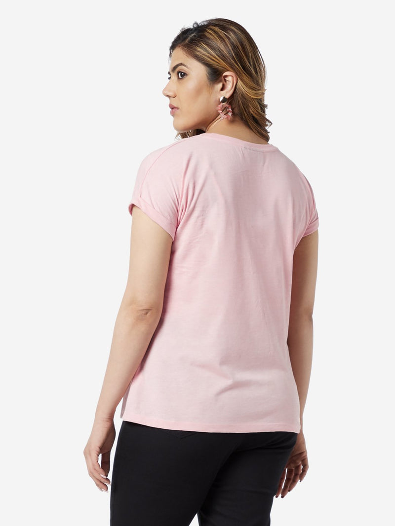 Gia Curve Peach Flower Print Bella T-Shirt