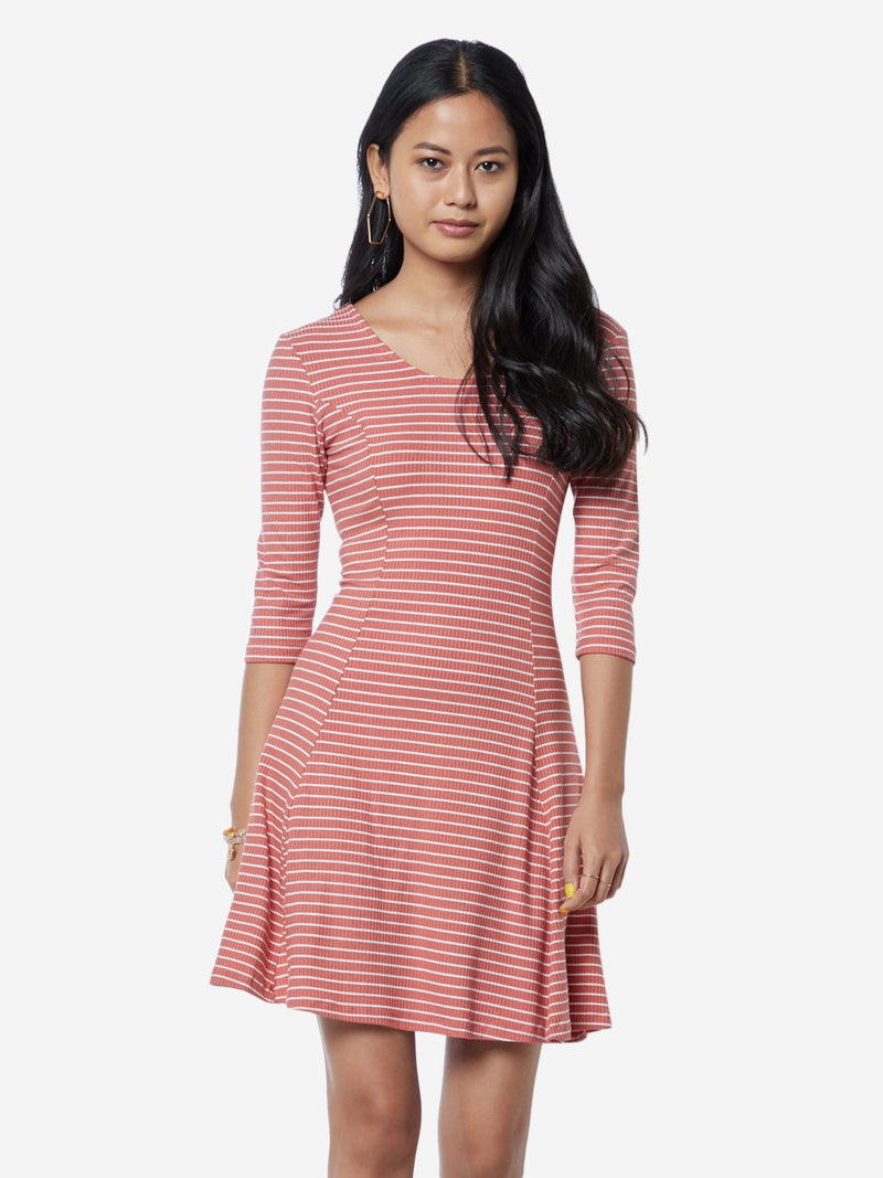 Nuon Blush Pink Striped Thor Dress