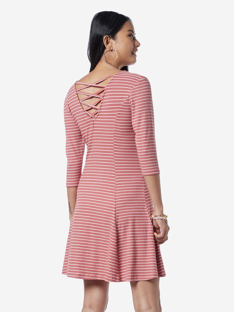 Nuon Blush Pink Striped Thor Dress