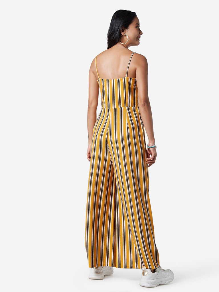 Nuon Mustard Stripe Printed Nalinska Jumpsuit