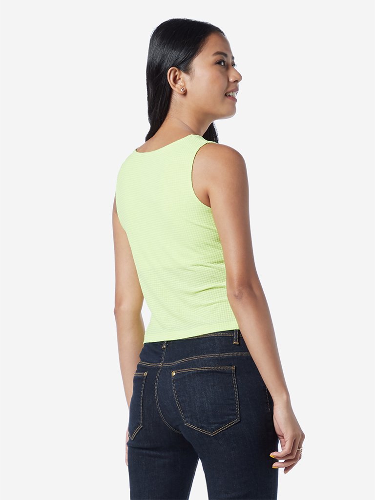 Nuon Neon Green Cropped Tank Top