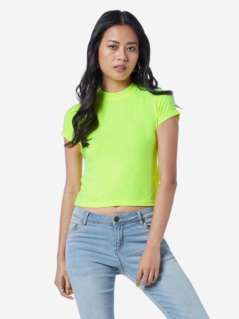 Nuon Neon Green Crop T-Shirt