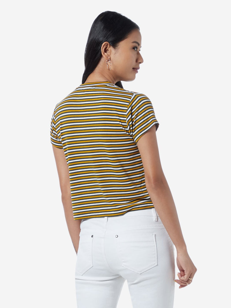 Nuon Multicolour Striped Adora Cropped T-Shirt
