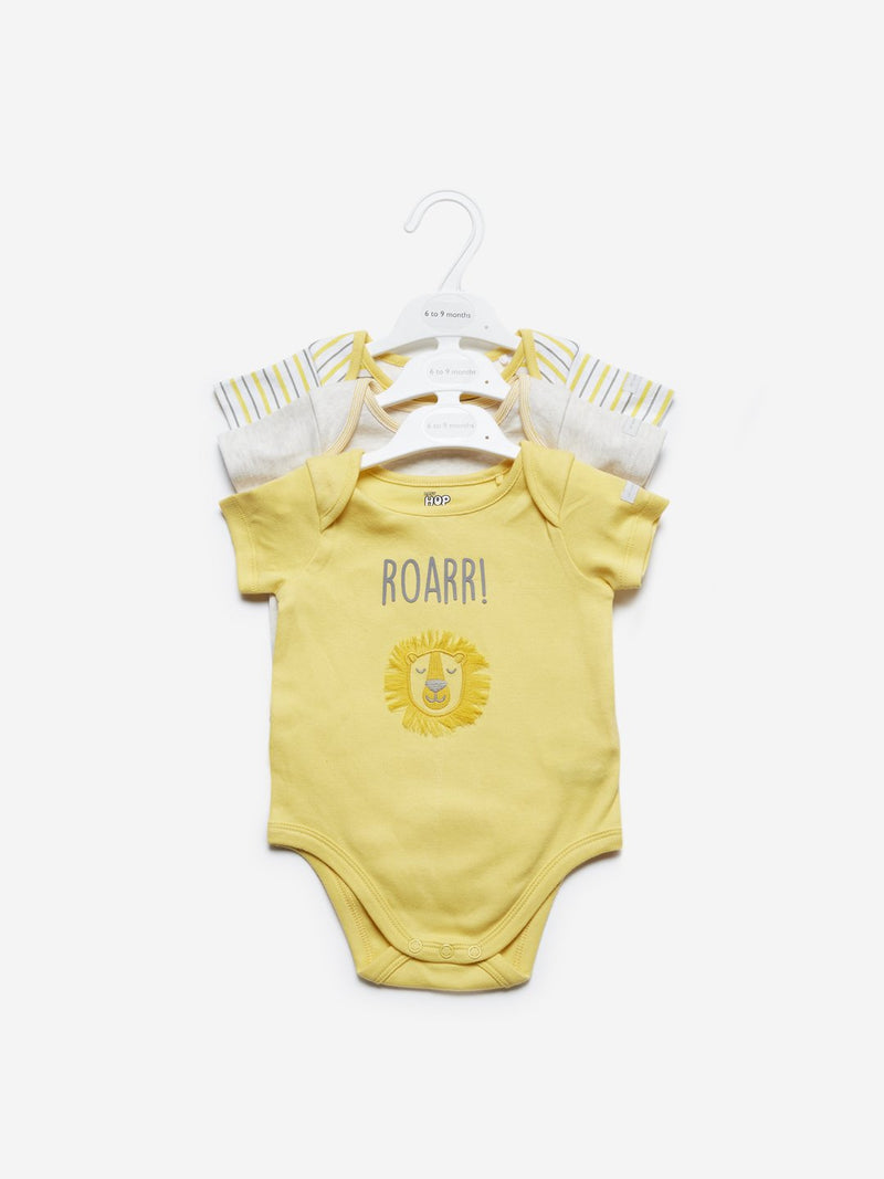 Baby HOP Yellow Lion Theme Onesies Set Of Three