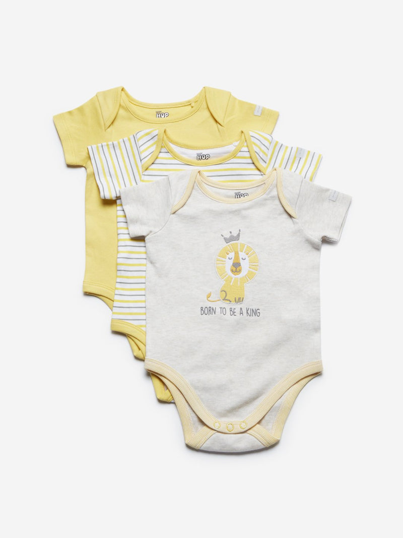 Baby HOP Yellow Lion Theme Onesies Set Of Three