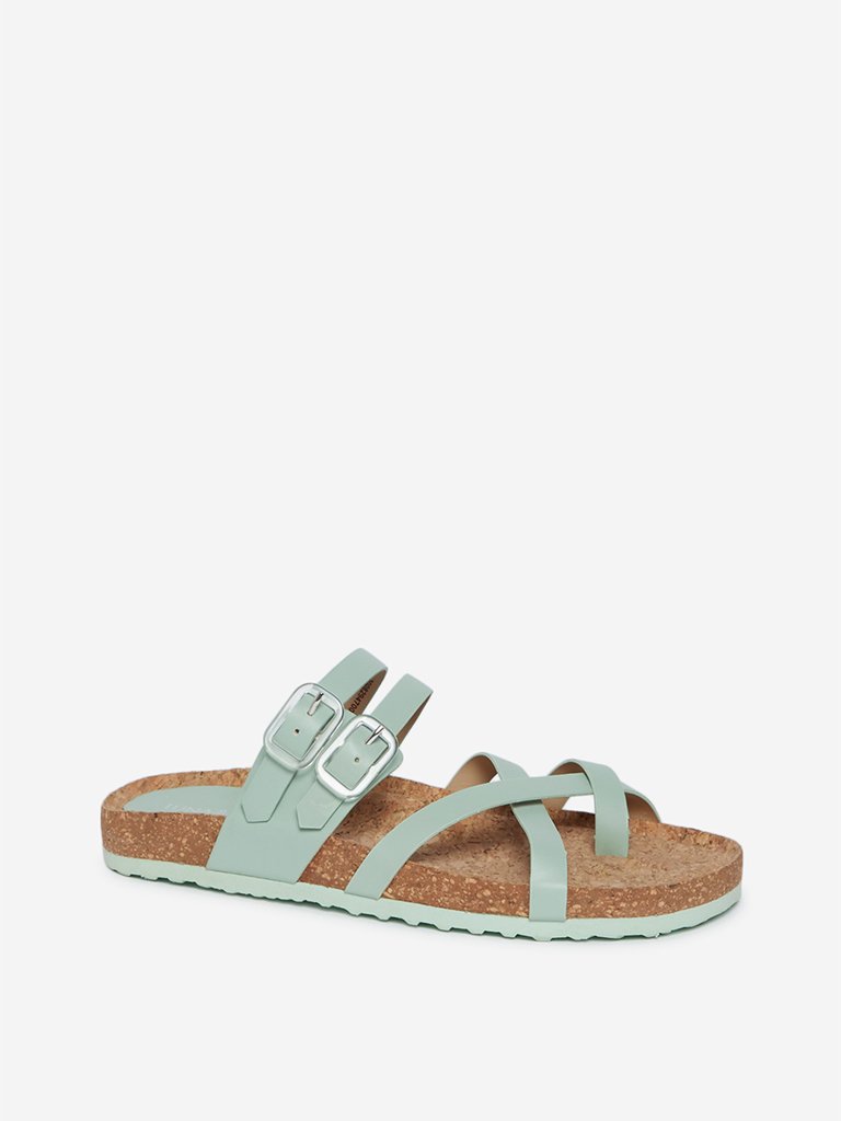 LUNA BLU Mint Buckle Pattern Sandals