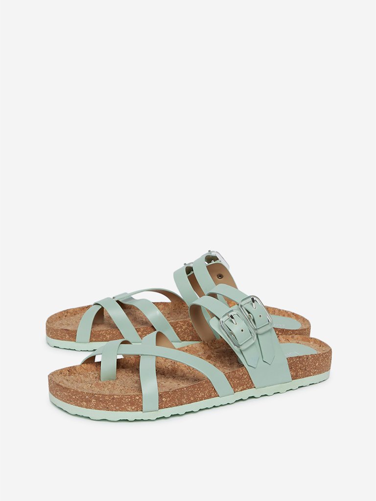 LUNA BLU Mint Buckle Pattern Sandals