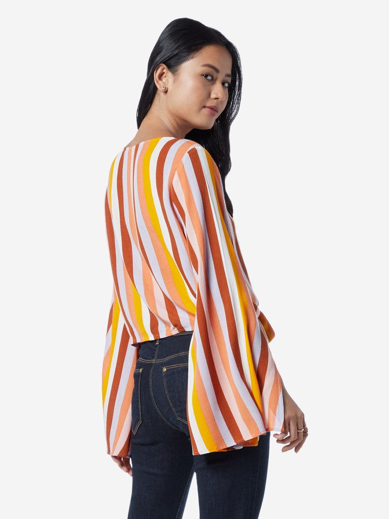 Nuon Multicolour Striped Dita Crop-Top