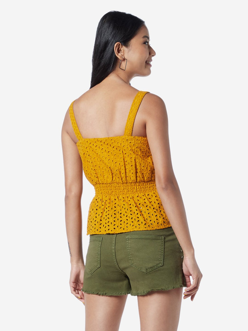 Nuon Mustard Galina Cut Work Top