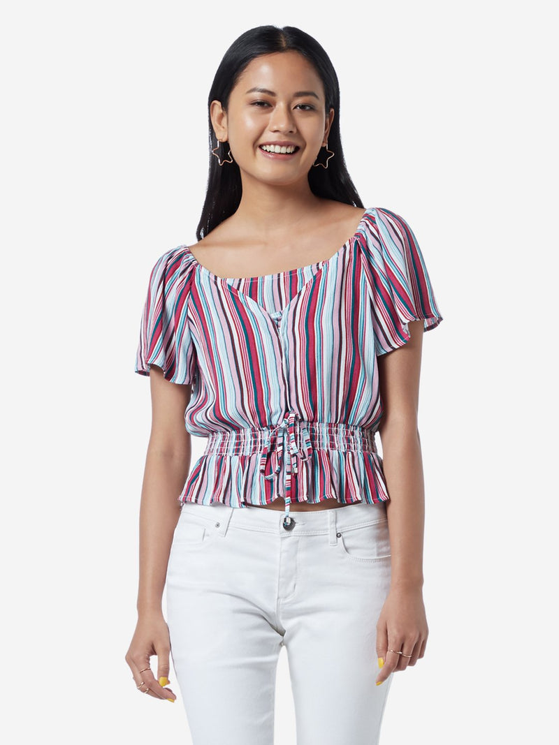 Nuon Multicolour Striped Mitzy Top