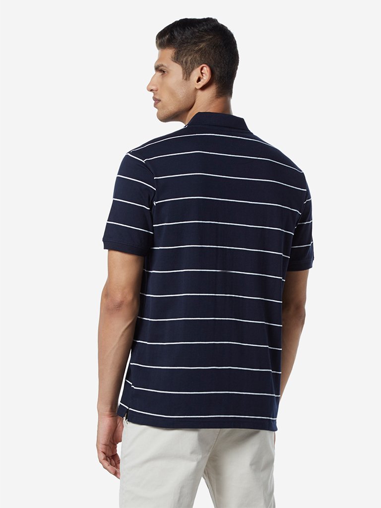 WES Casuals Navy Relaxed Fit Polo T-Shirt