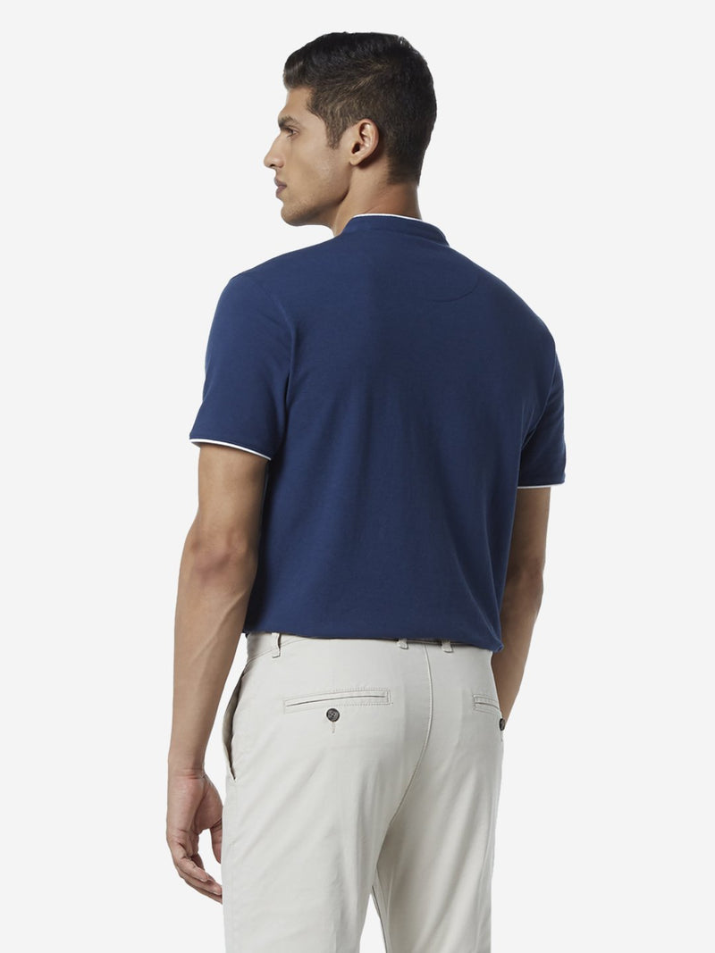 WES Casuals Navy Slim Fit T-Shirt