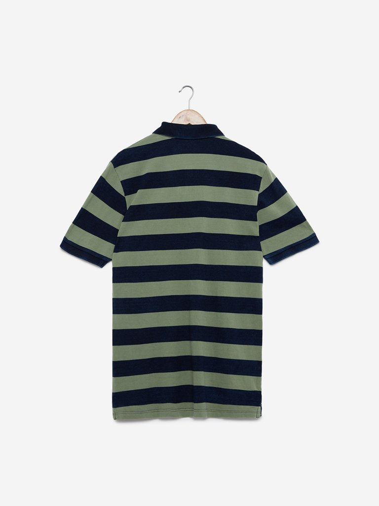 WES Casuals Light-Olive Slim Fit Polo T-Shirt