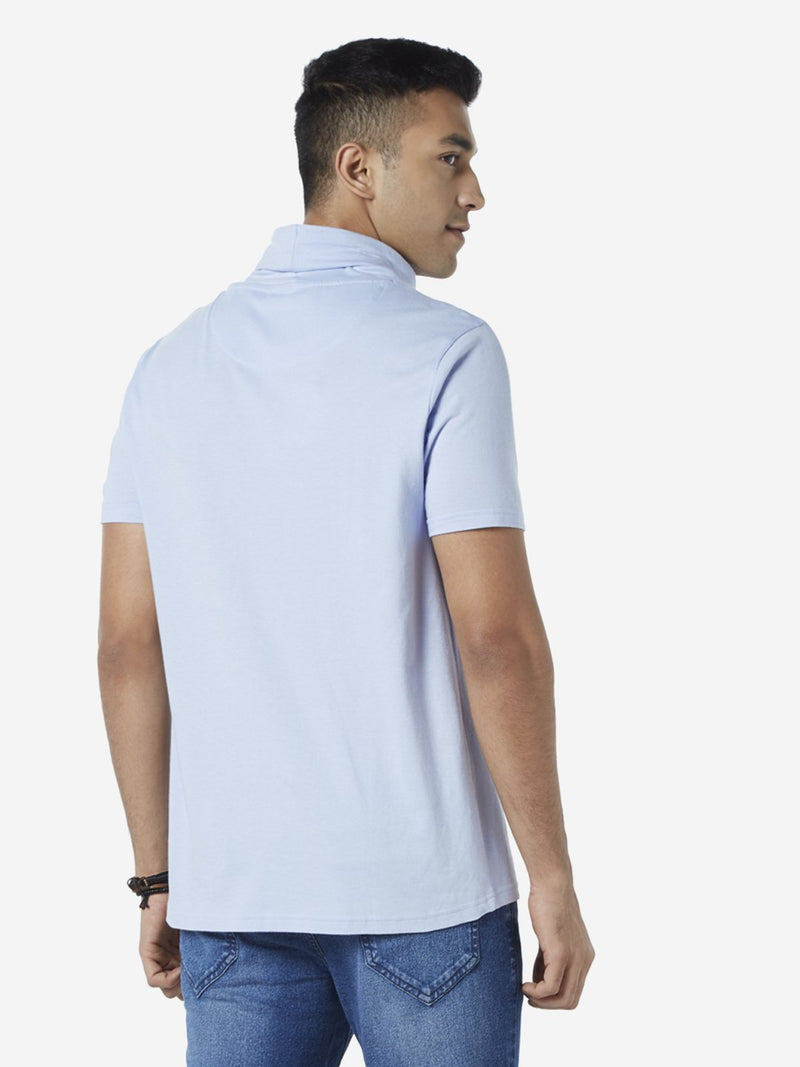 Nuon Light Lavender Snood Neck Slim Fit T-Shirt