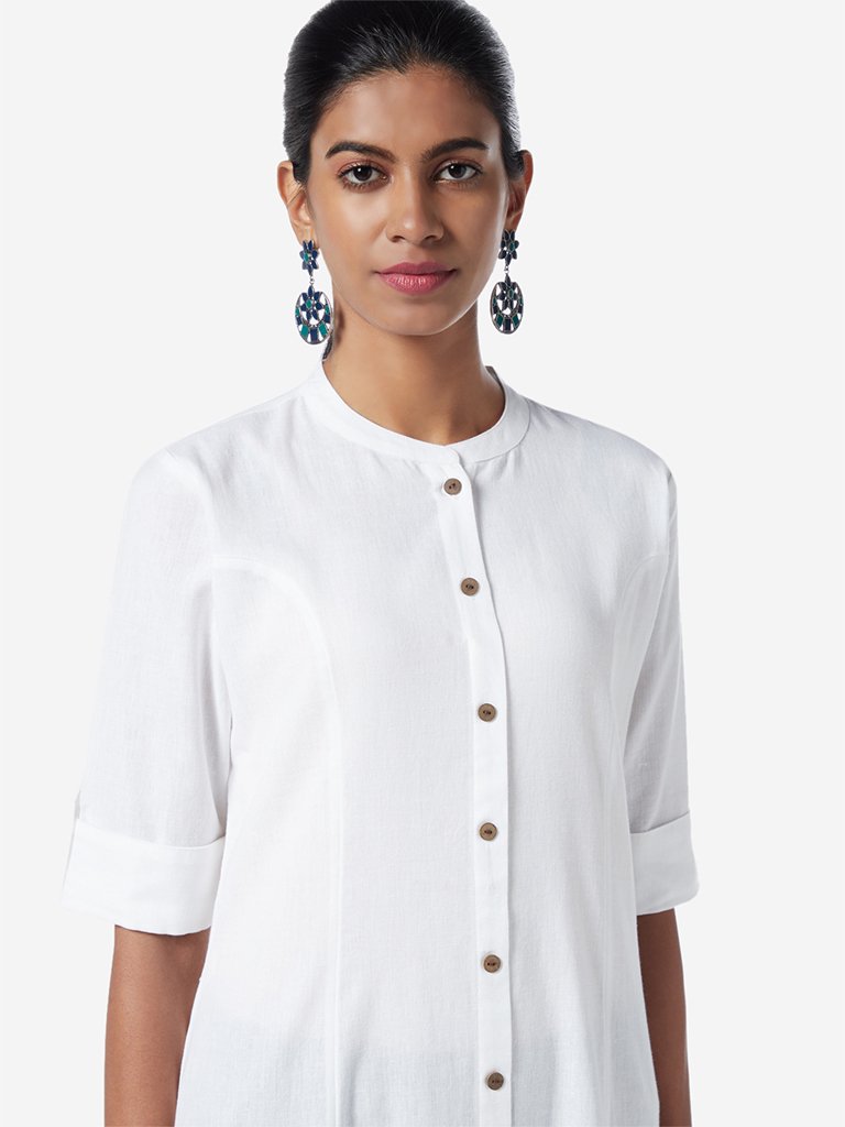 Utsa White A-line Kurta