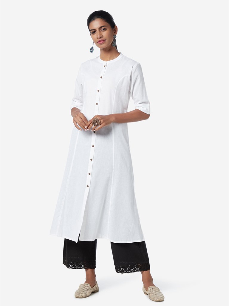 Utsa White A-line Kurta