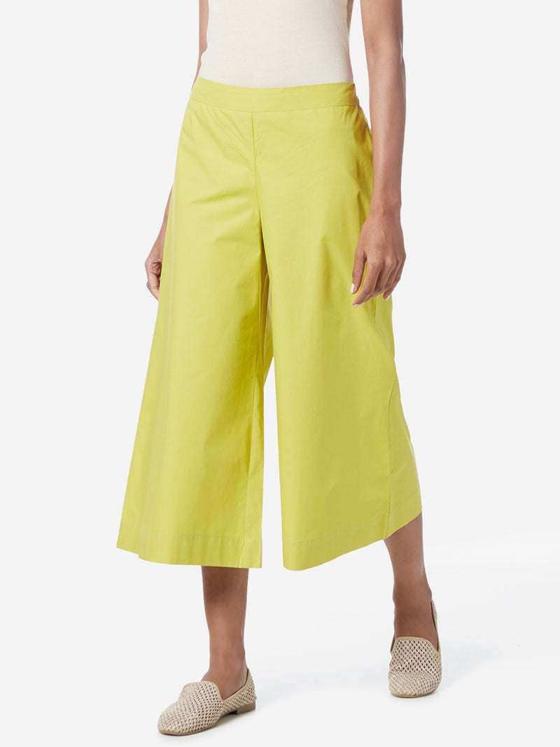 Utsa Lime Cropped Palazzos