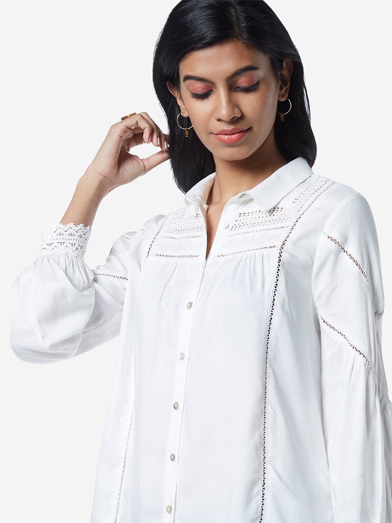 LOV White Bridget Casual Shirt