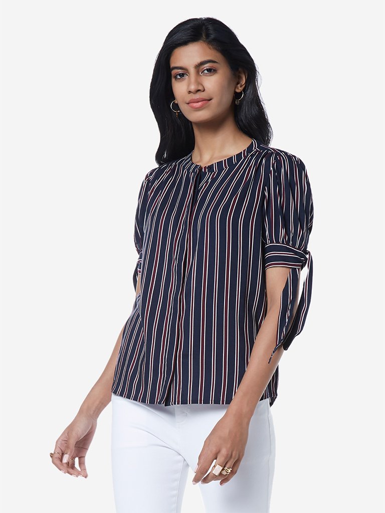 LOV Navy Striped Irene Top