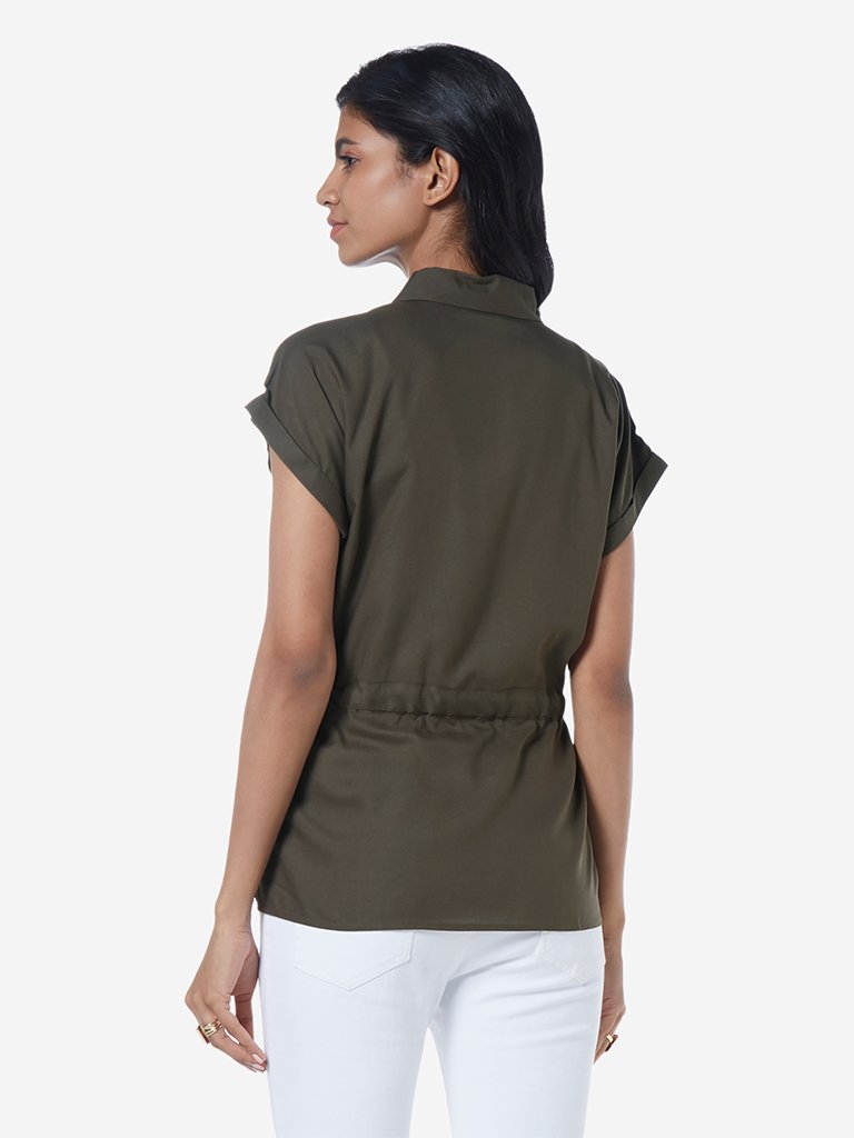 LOV Khaki Renita Casual Shirt