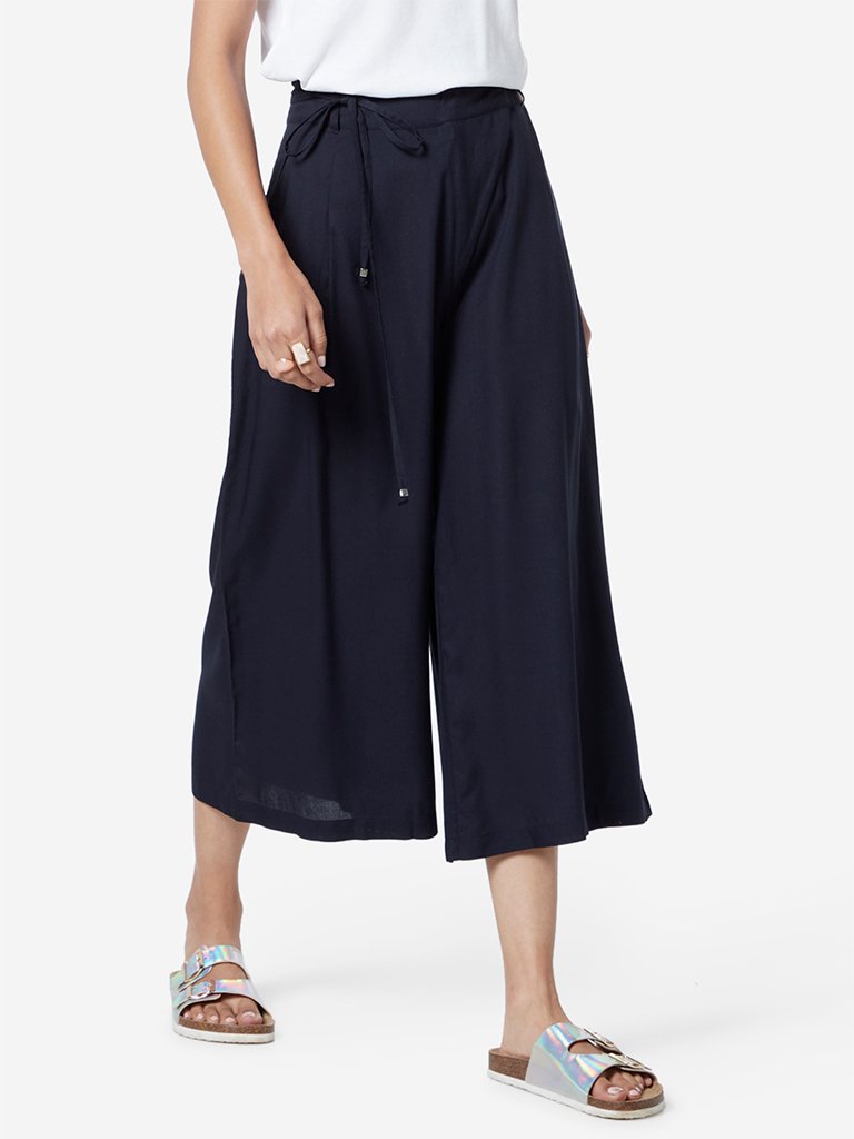 LOV Navy Wren Flared Culottes