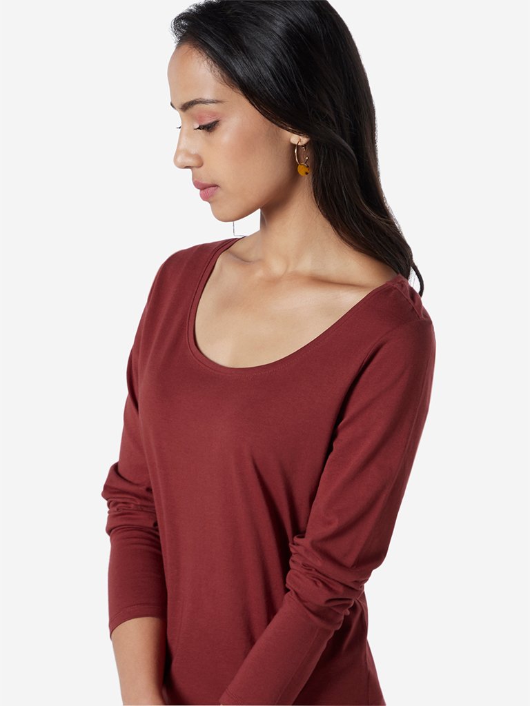 LOV Maroon Pure Cotton Chelsea T-Shirt