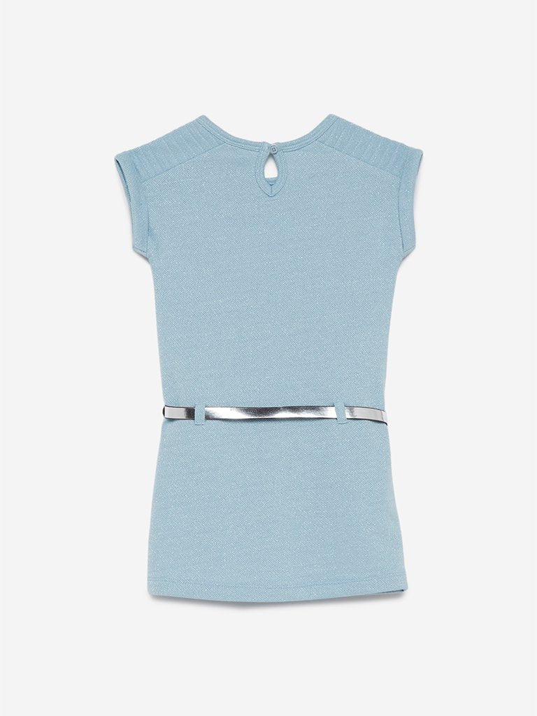 HOP Kids Light Blue Karen Dress With Belt