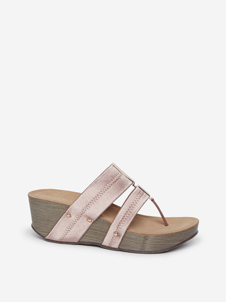 LUNA BLU Mauve Wedge Heel Sandals