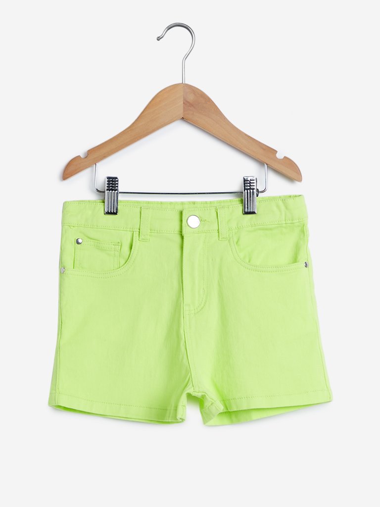 Y&F Kids Lime Green Denim Shorts