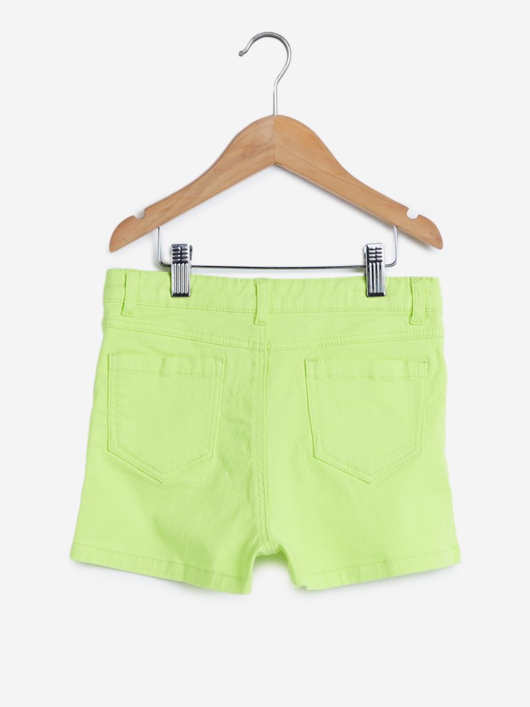 Y&F Kids Lime Green Denim Shorts