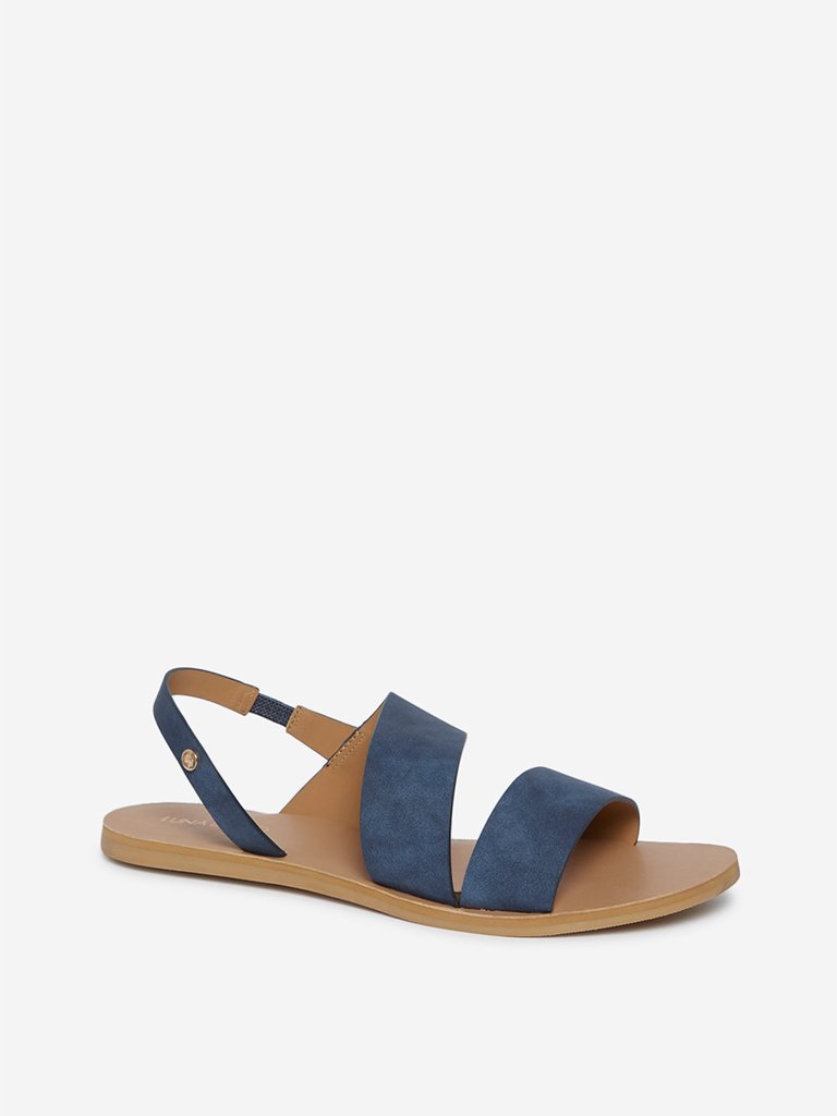 LUNA BLU Navy Strapped Sandals