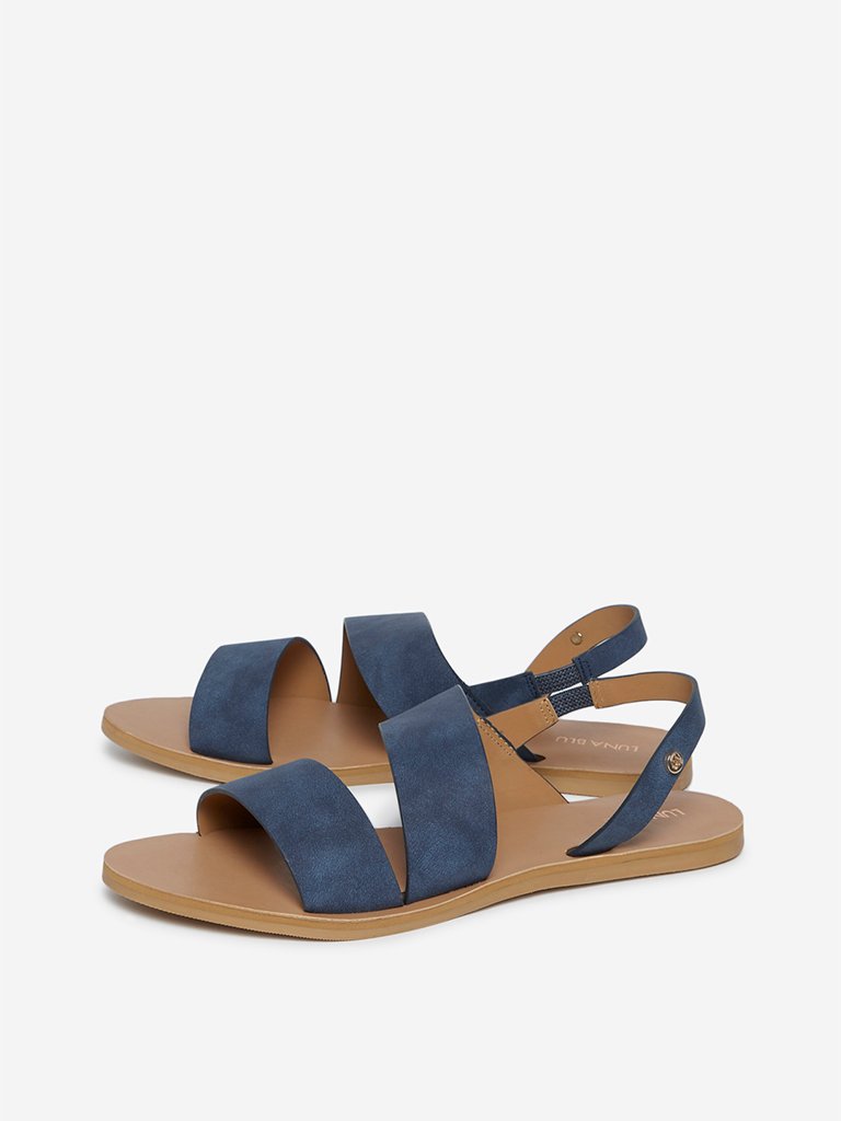LUNA BLU Navy Strapped Sandals