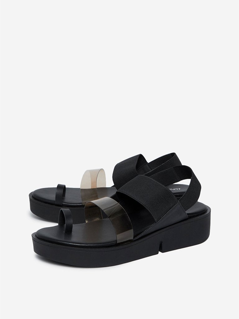 LUNA BLU Black Platform Sandals