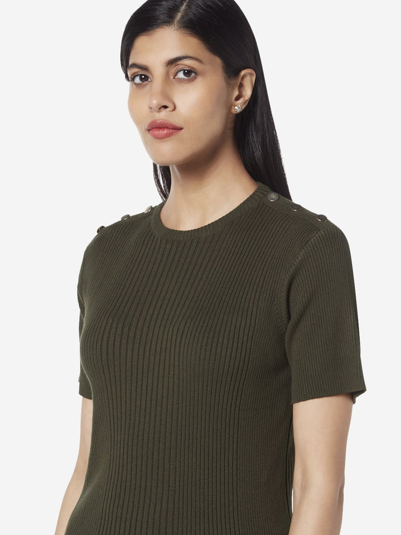 Wardrobe Olive Ribbed Amaze Top