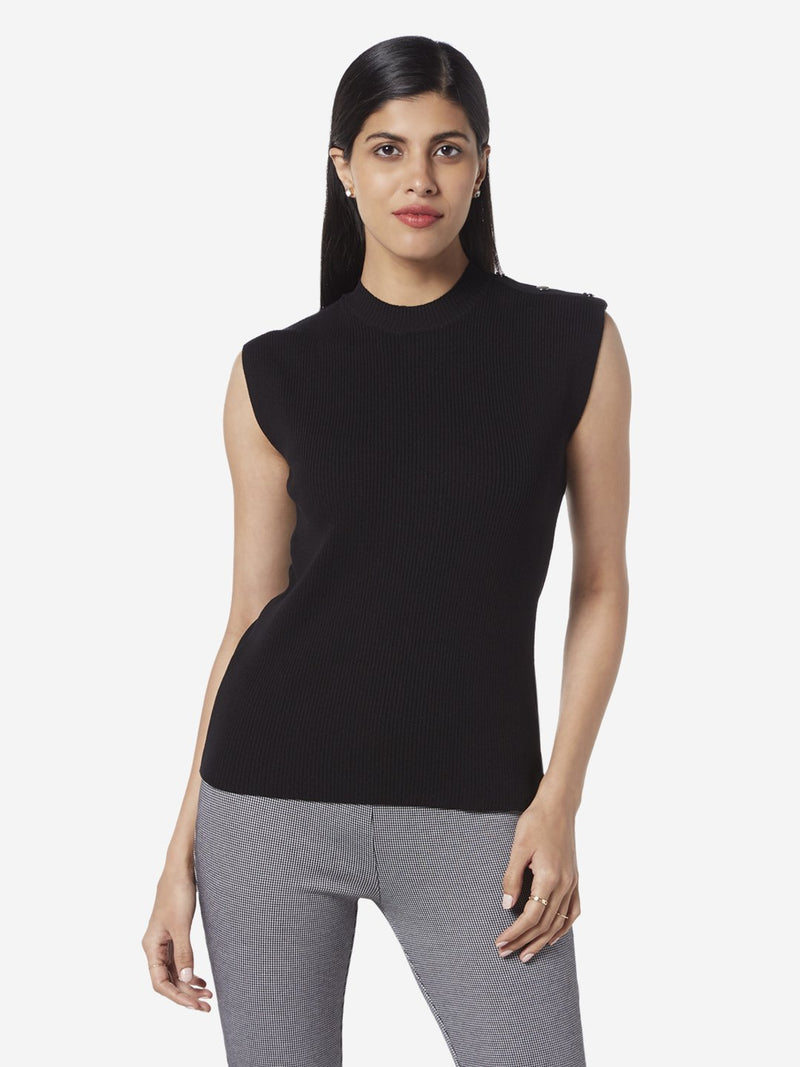 Wardrobe Black Ribbed Top
