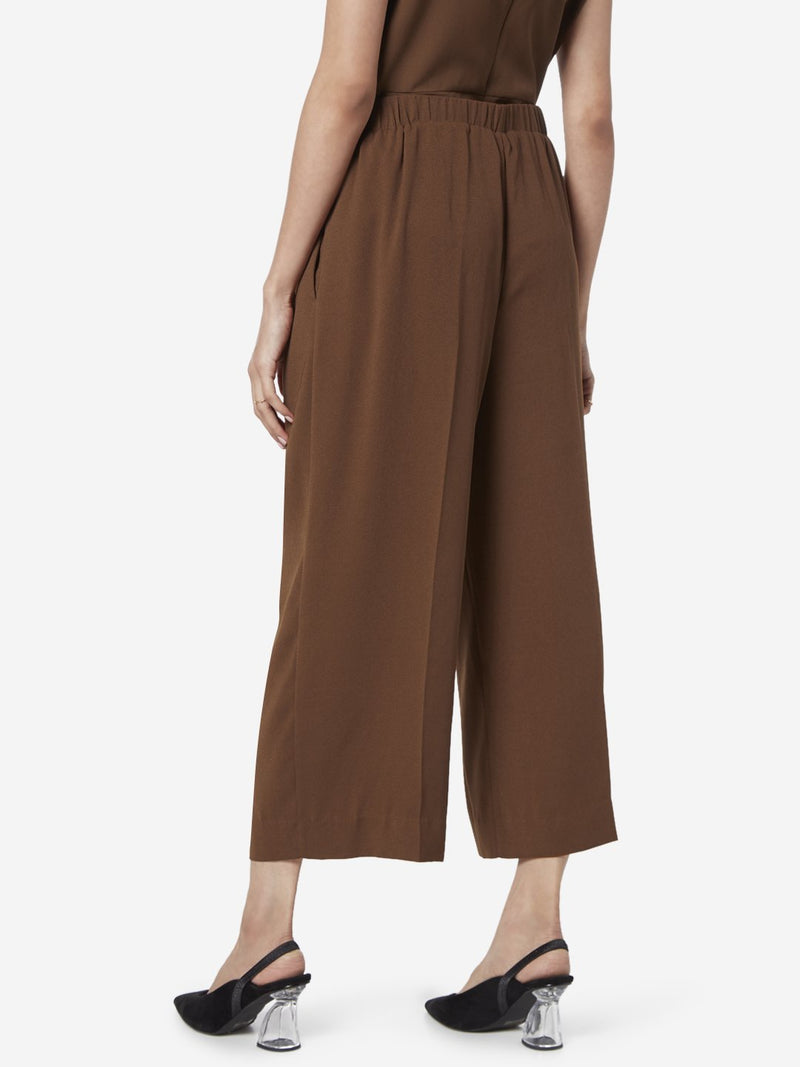 Wardrobe Tan Pleat-Detailed Rayna Culottes