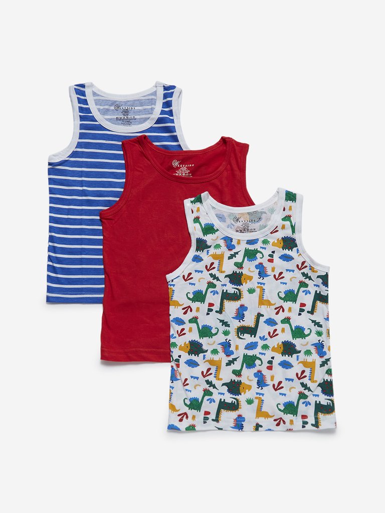 HOP Kids Multicolour Vests Set of Three