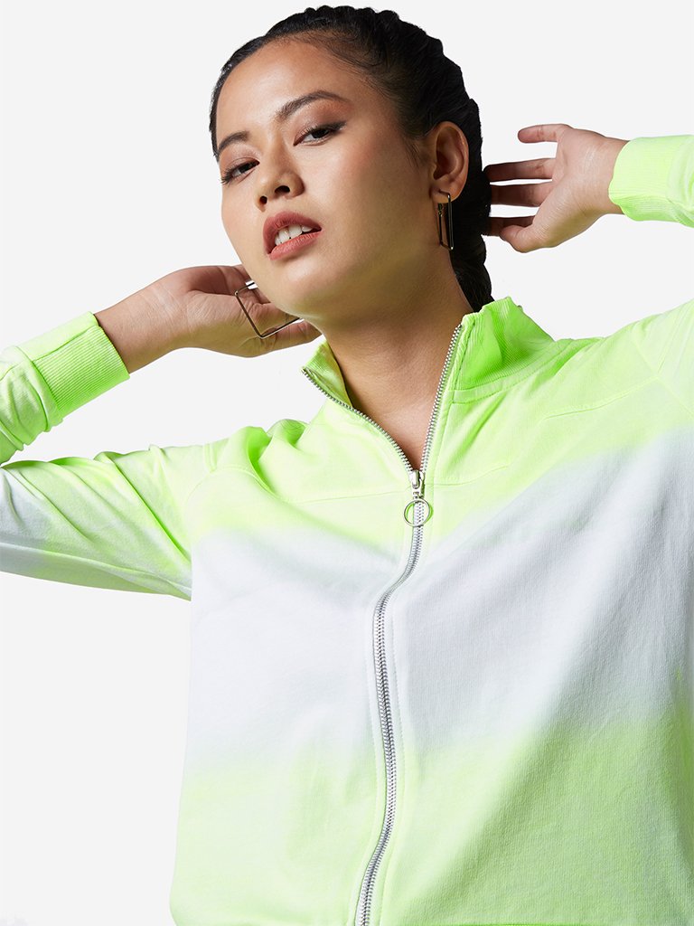 Studiofit Neon Green Ombre Pattern Jacket